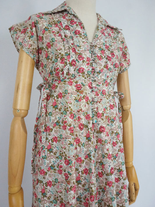 Floral Side Tie Dress - XS
