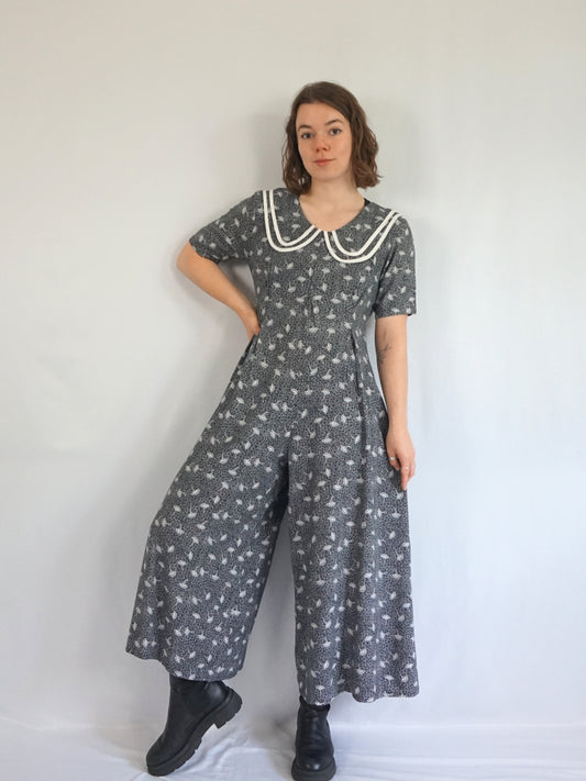 Floral Wide Leg Jumpsuit - M