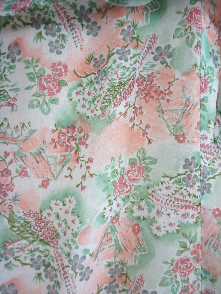 Floral Patterned Peplum Dress - XS