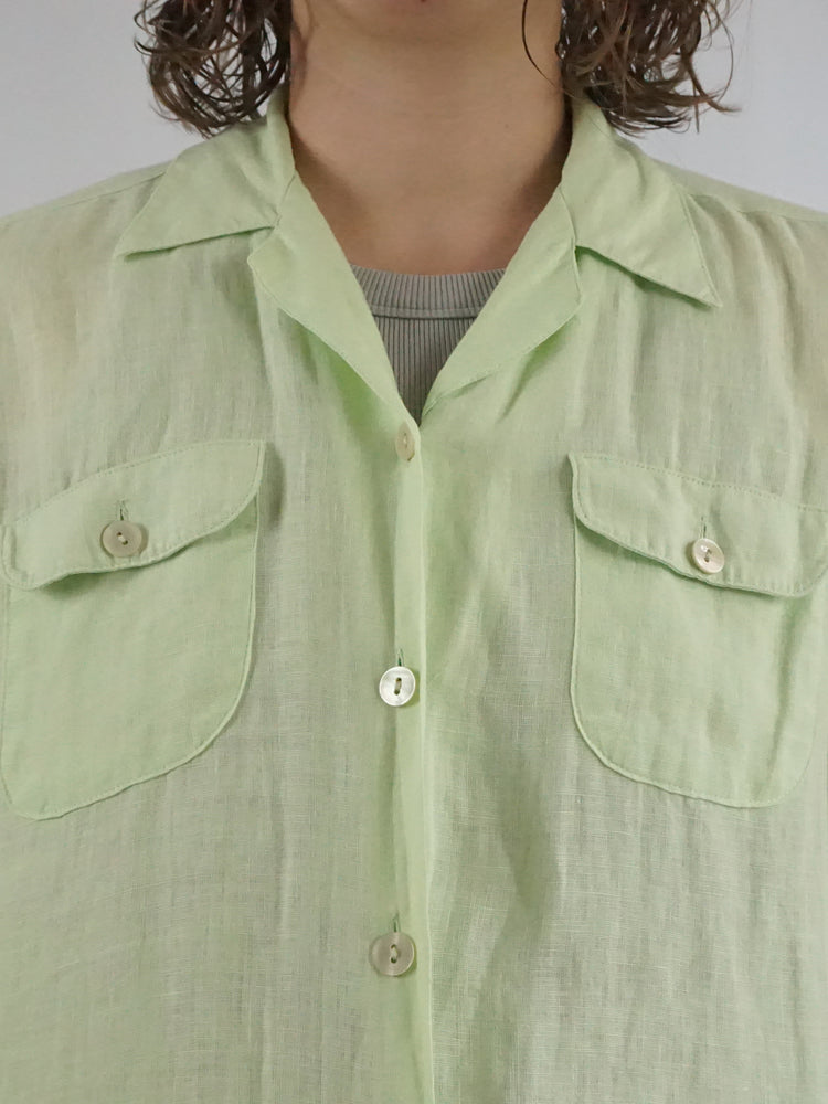 Green Linen Shirt - M