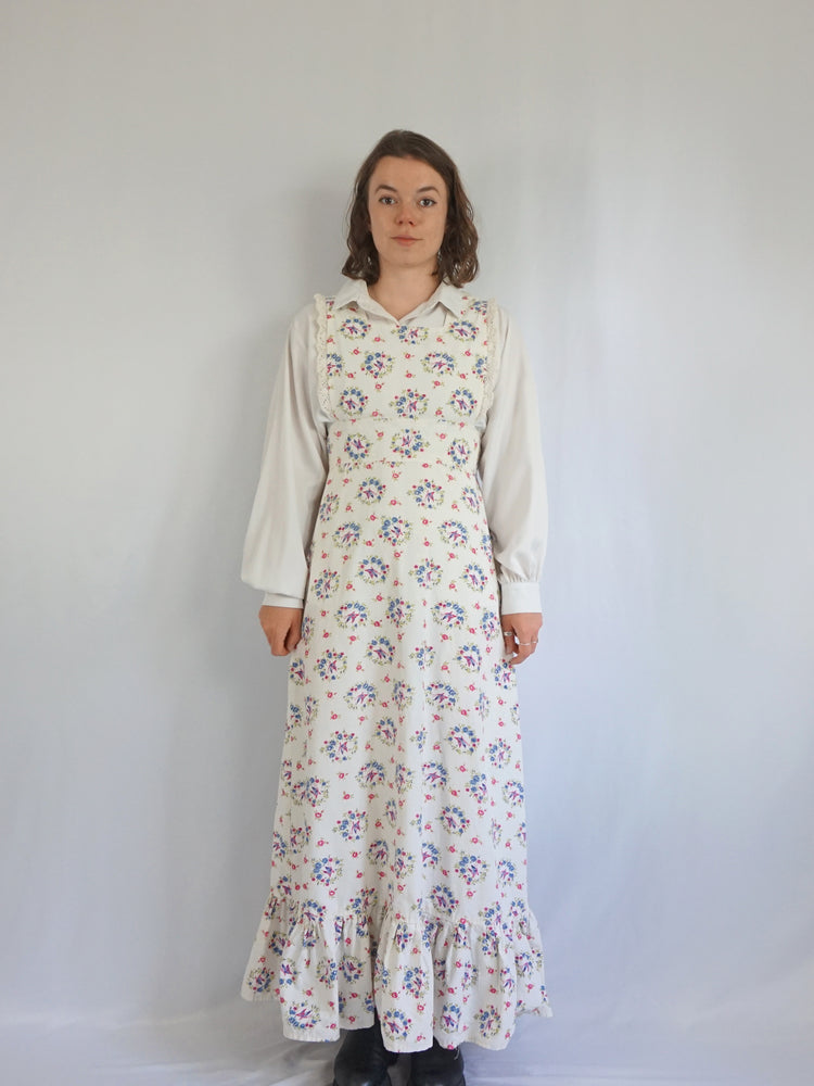 Spinney Butterfly Patterned Pinafore Dress - S