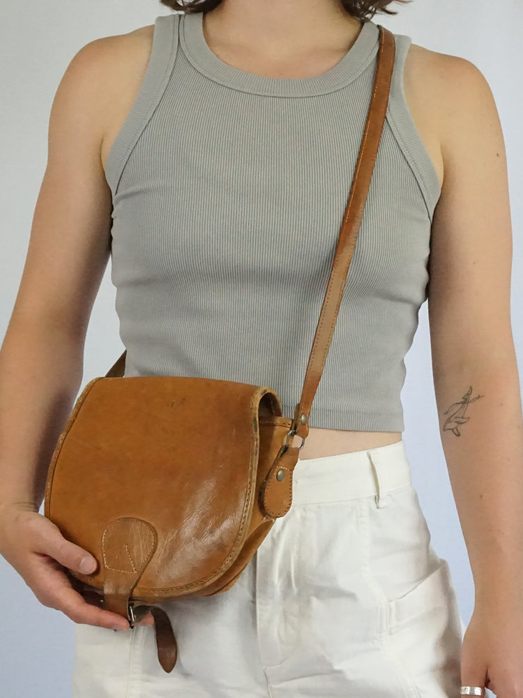 Tan Leather Shoulder Bag