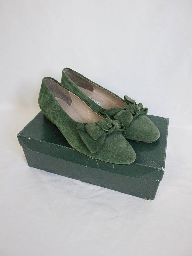 Laura Ashley Suede Bow Shoes - UK 5