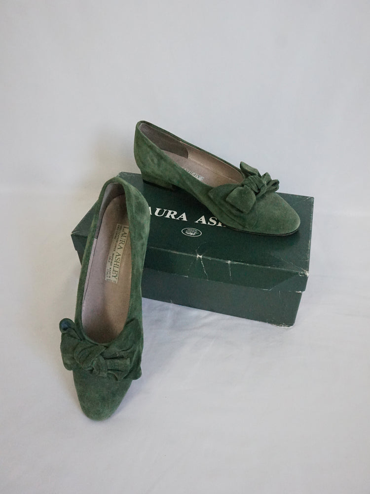 Laura Ashley Suede Bow Shoes - UK 5