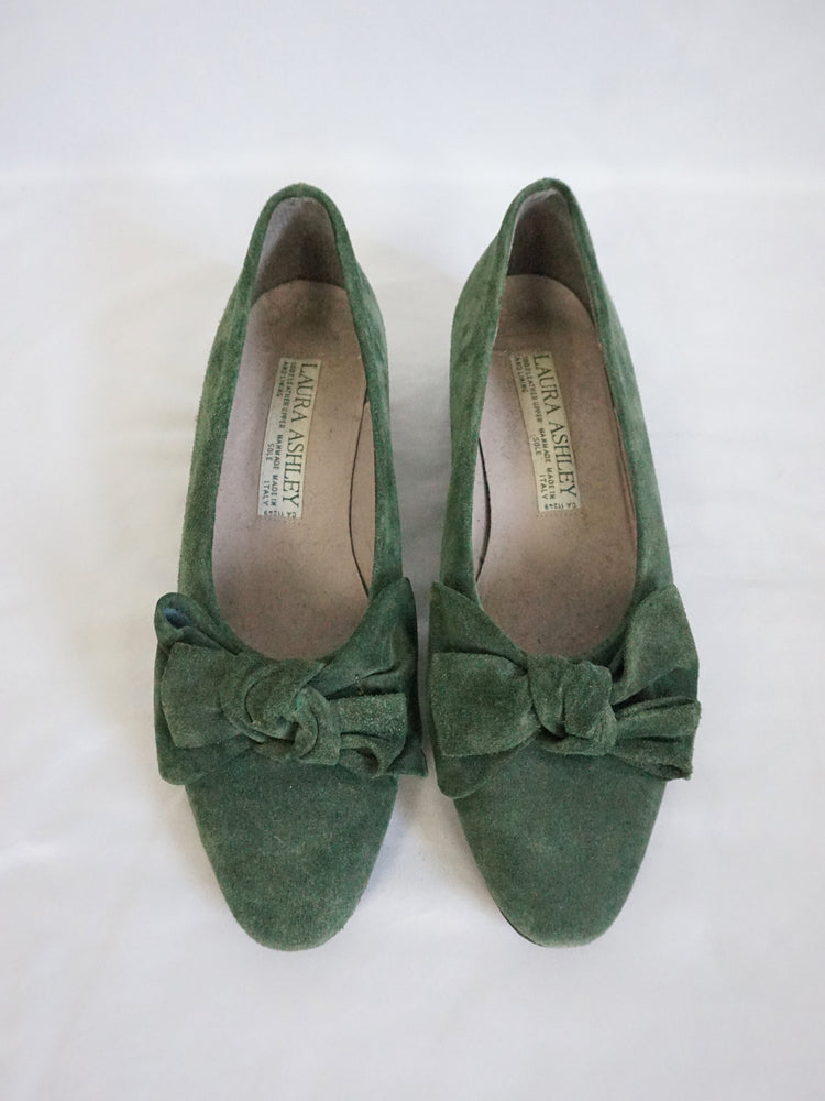 Laura Ashley Suede Bow Shoes - UK 5