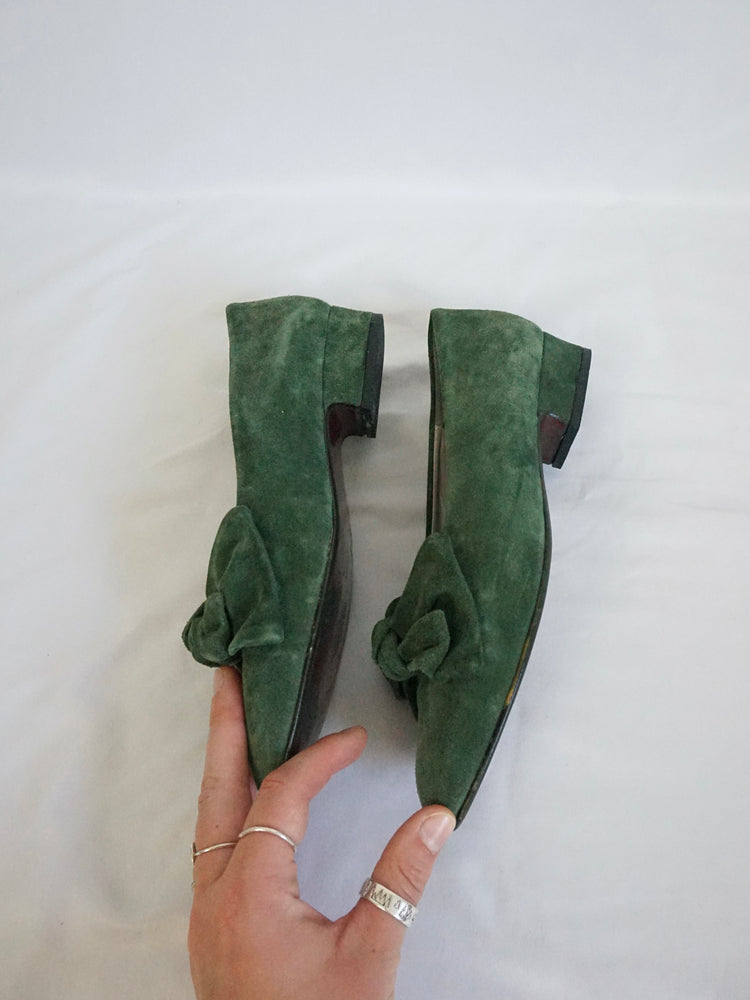 Laura Ashley Suede Bow Shoes - UK 5