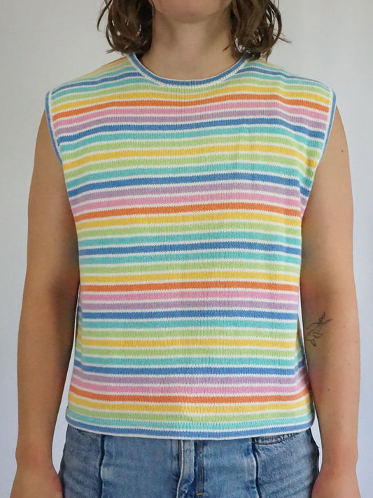Multicolour Striped Vest - L