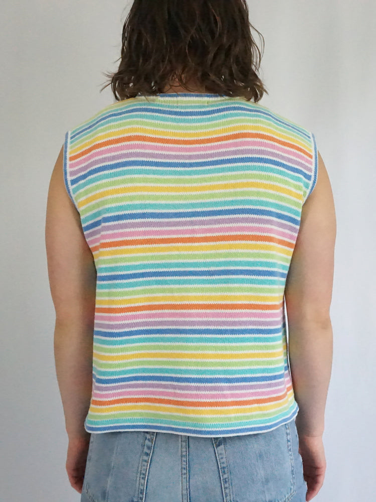 Multicolour Striped Vest - L
