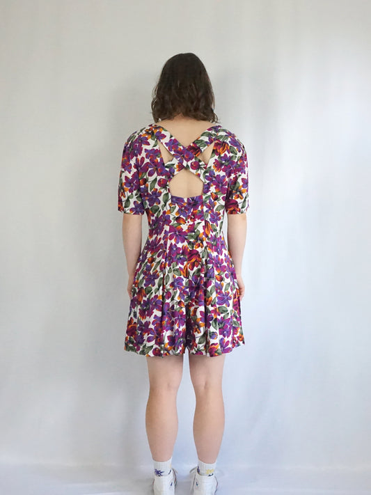 Floral Backless Playsuit - M