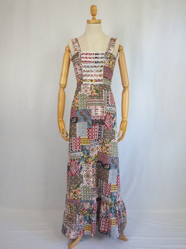 Patchwork Floral Sun Dress - XS
