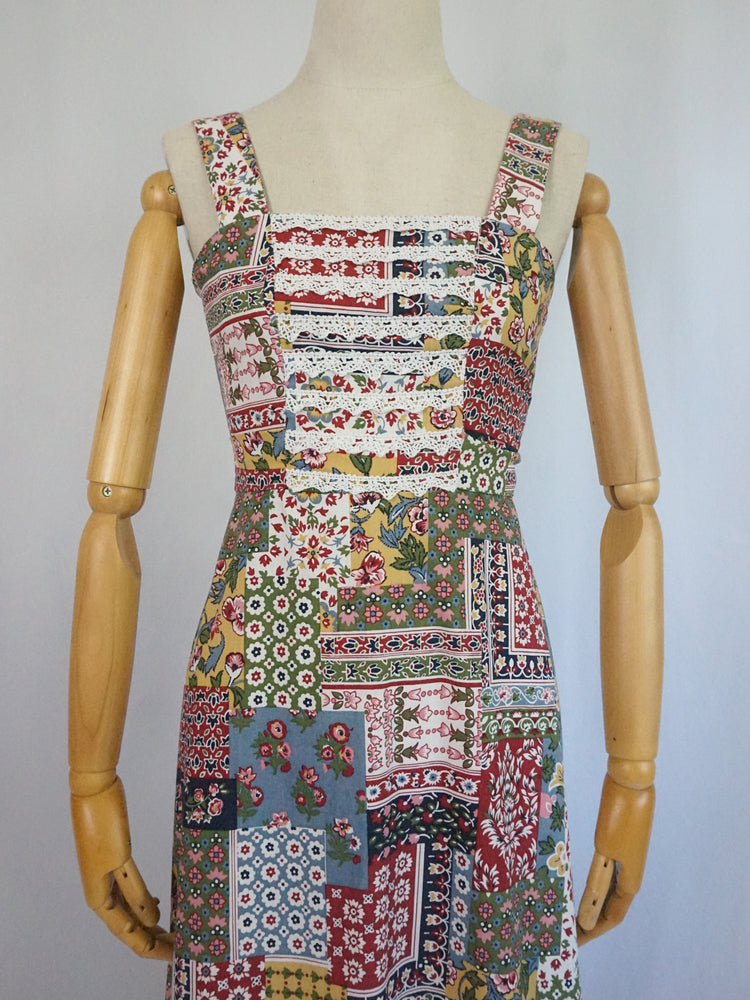 Patchwork Floral Sun Dress - XS