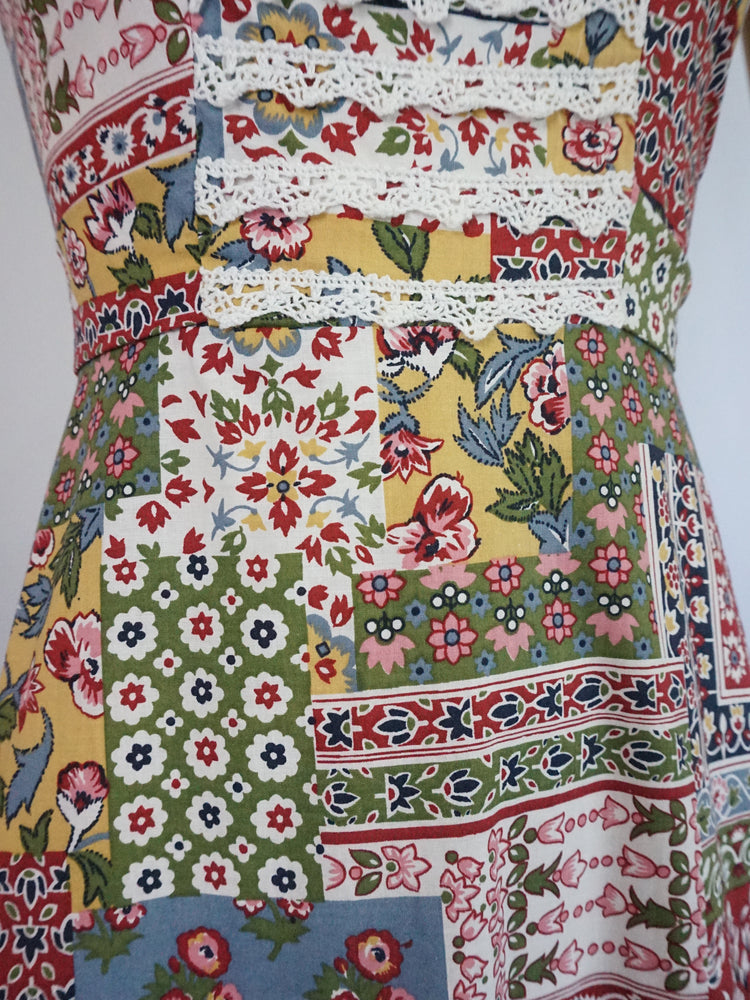 Patchwork Floral Sun Dress - XS