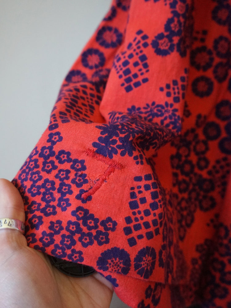 Red Laura Ashley 70s Dress - S