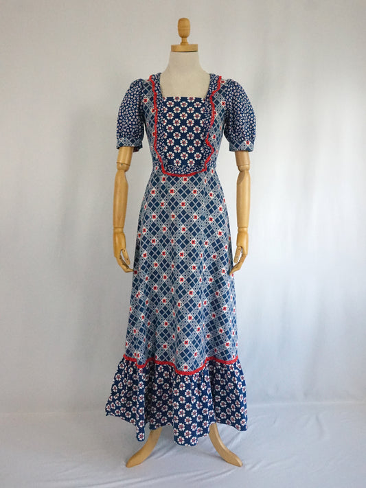 Fun Floral Cotton Maxi Dress - XS