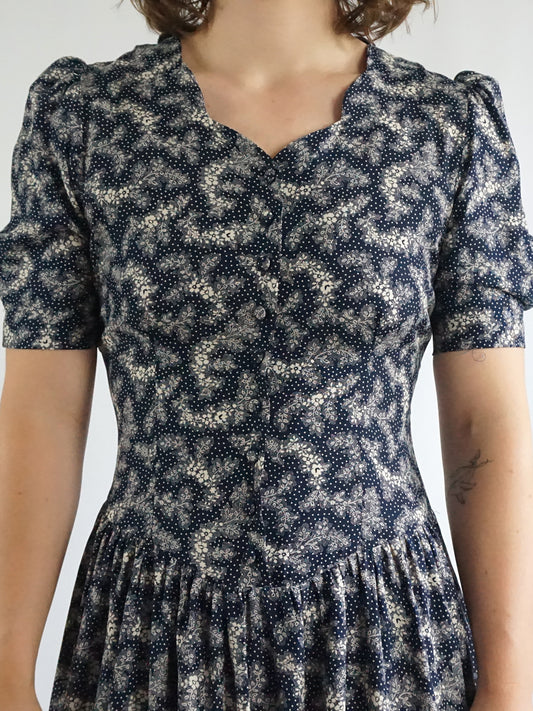 Laura Ashley Scalloped Dress - S