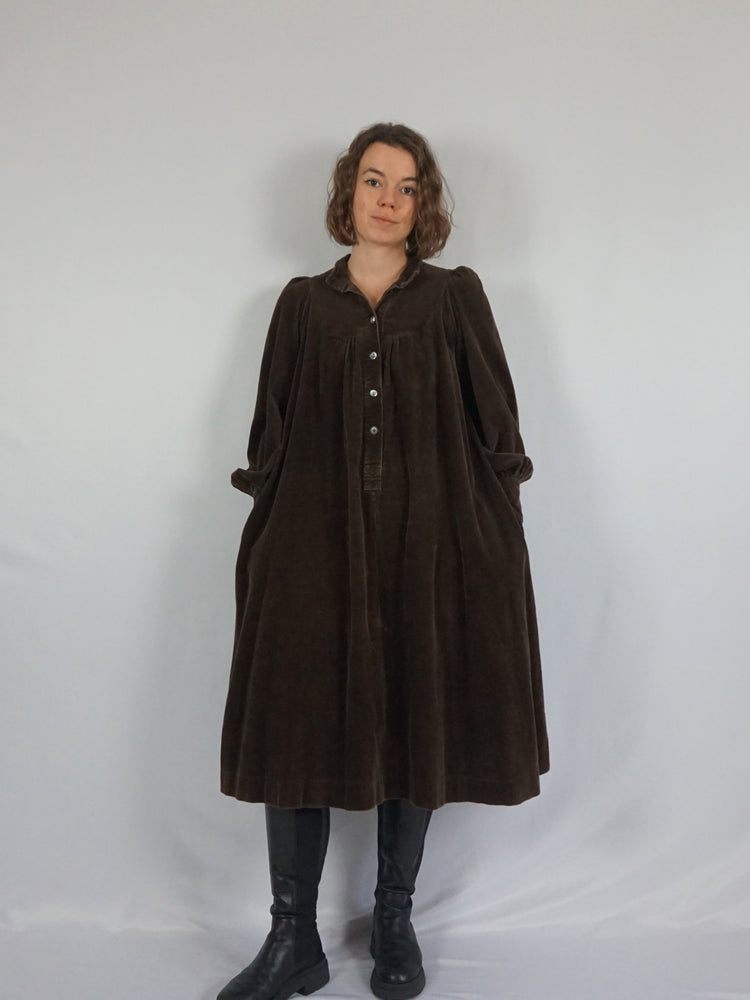 Laura Ashley Corduroy Smock Dress - M