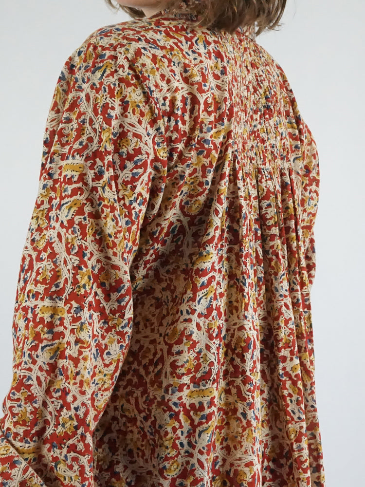 Indian Cotton Smocked Dress - L/XL