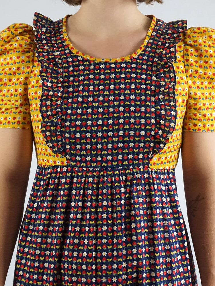 Strawberry Patterned Maxi Dress - S