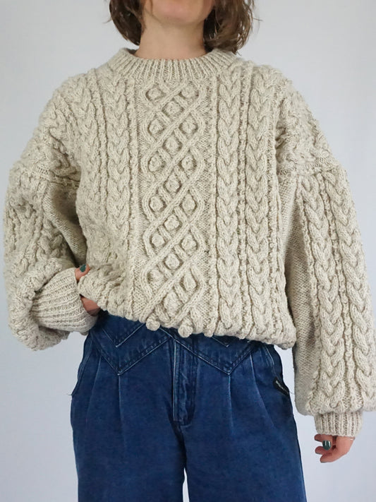 Chunky Aran Knitted Jumper - XL