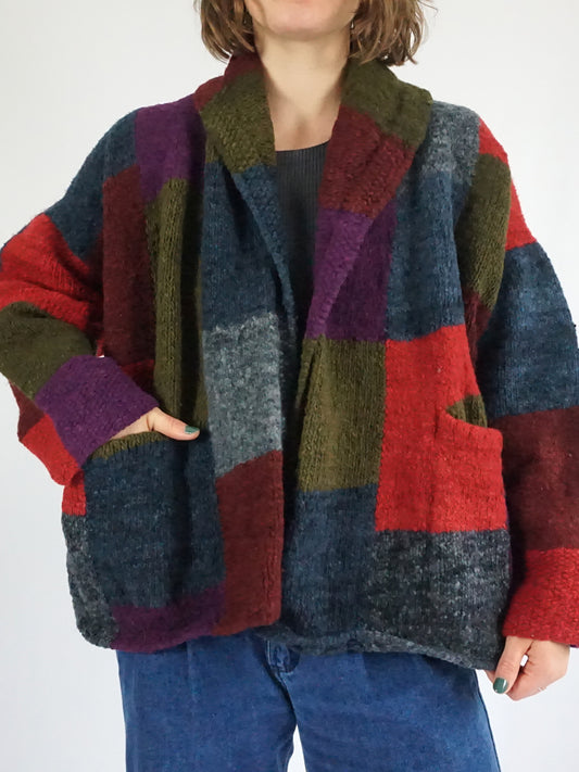 Amano Autumn Patchwork Cardigan - XL