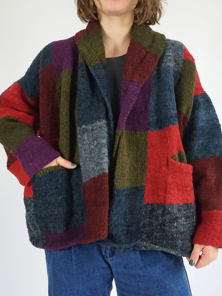 Amano Autumn Patchwork Cardigan - XL