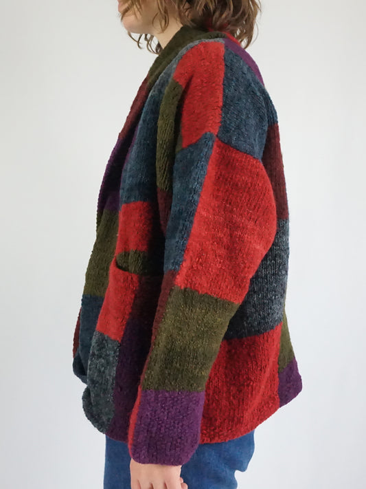 Amano Autumn Patchwork Cardigan - XL