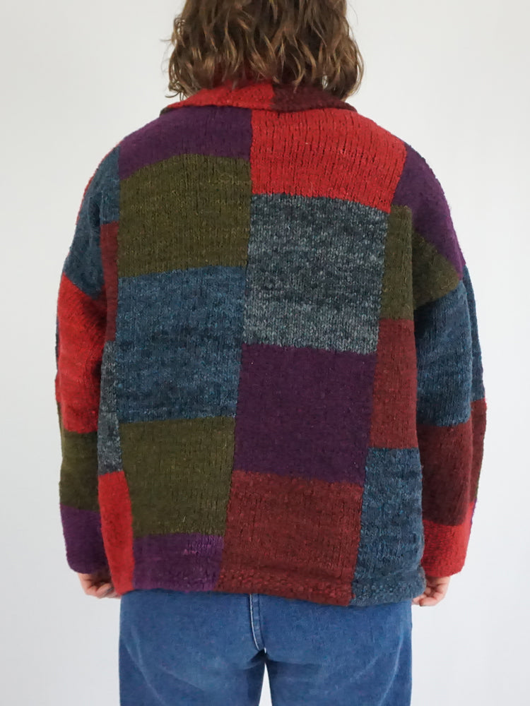 Amano Autumn Patchwork Cardigan - XL