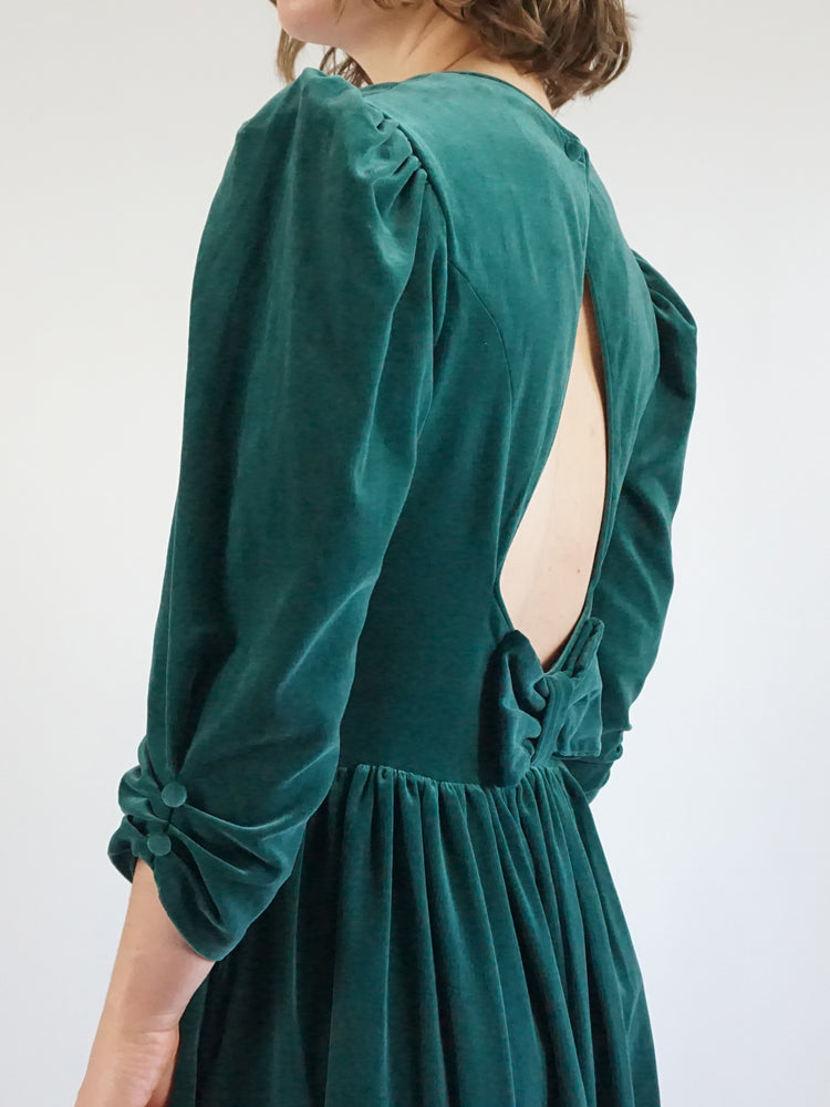 Laura Ashley Backless Velvet Dress - M