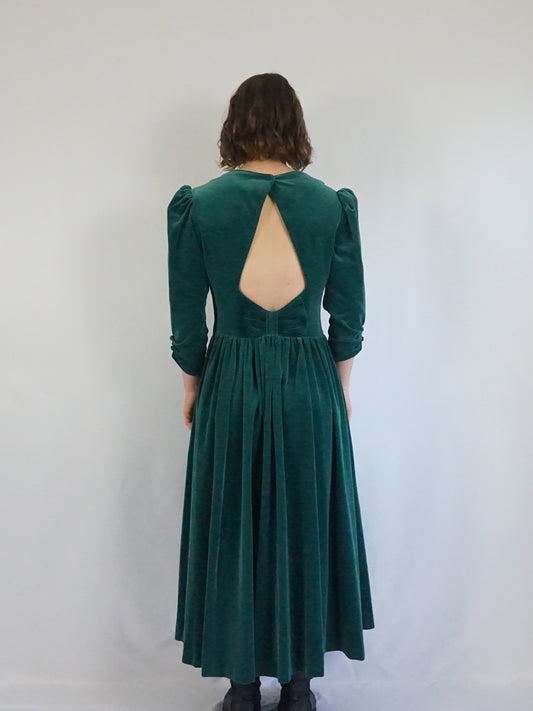 Laura Ashley Backless Velvet Dress - M