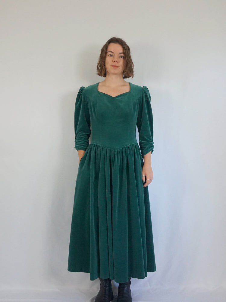 Laura Ashley Backless Velvet Dress - M