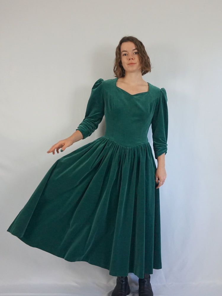 Laura Ashley Backless Velvet Dress - M