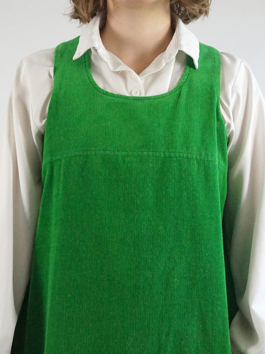 Green Corduroy Dress - M