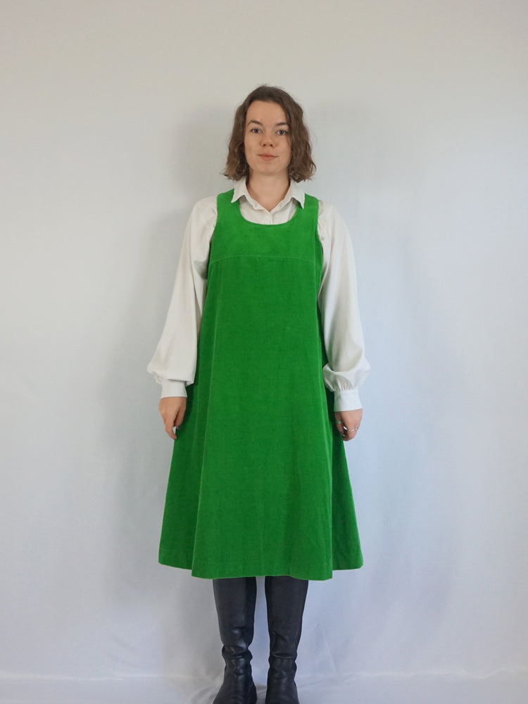 Green Corduroy Dress - M