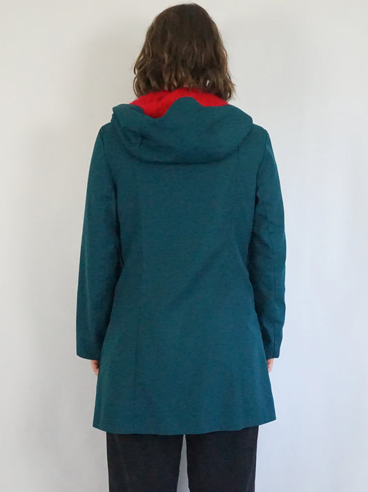 Teal Hooded Mac - M