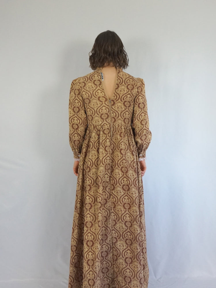 Laura Ashley Brown Patterned Maxi Dress - S