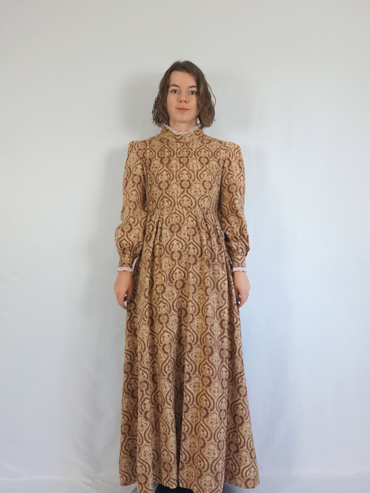 Laura Ashley Brown Patterned Maxi Dress - S