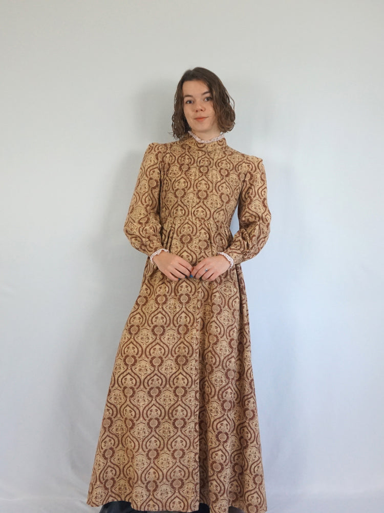 Laura Ashley Brown Patterned Maxi Dress - S