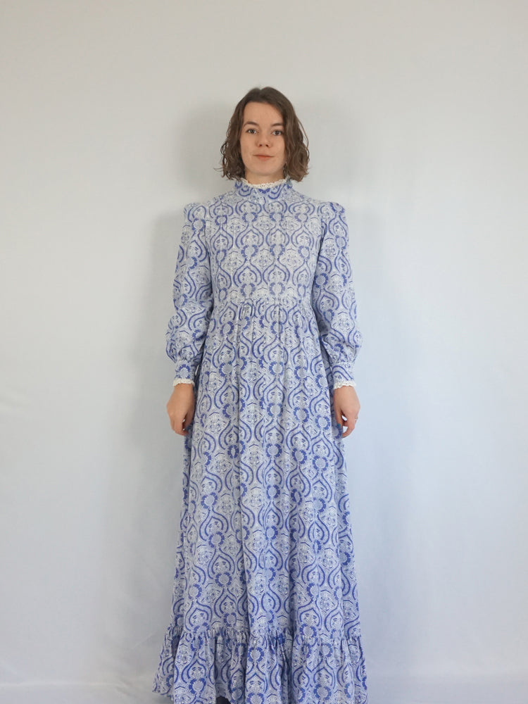 Laura Ashley Blue Patterned Maxi Dress - S