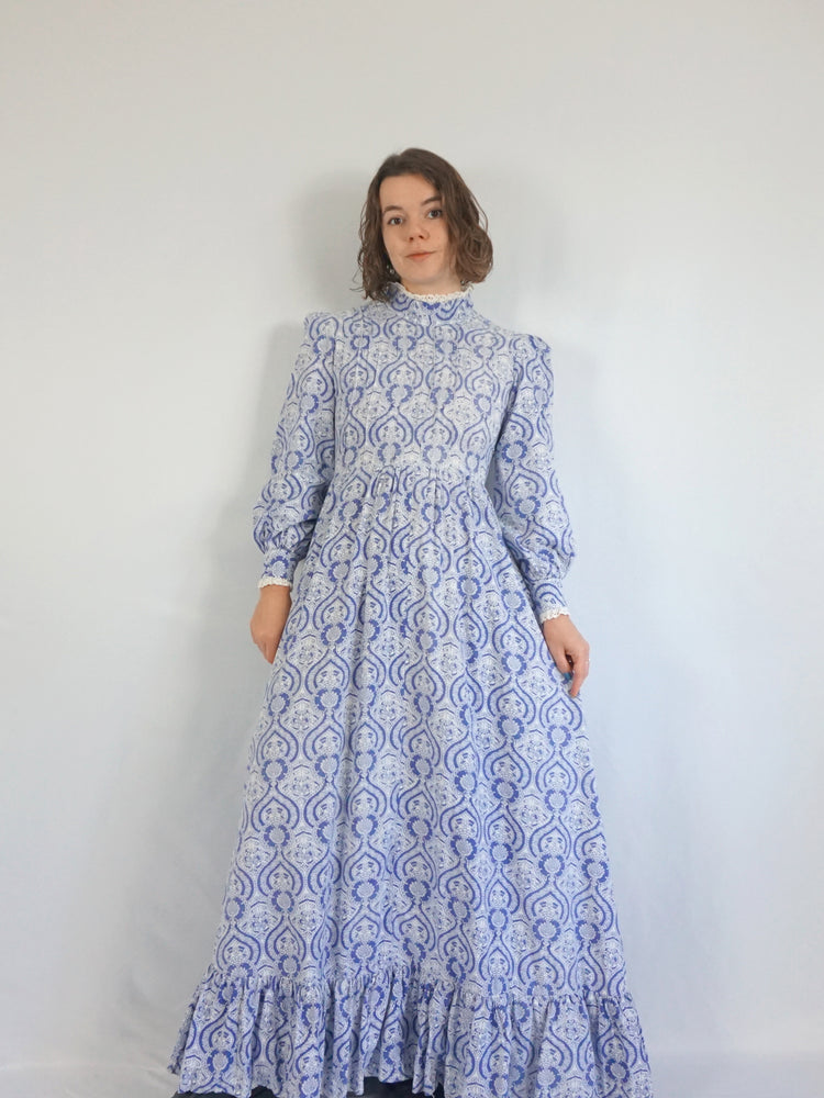 Laura Ashley Blue Patterned Maxi Dress - S