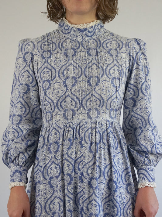 Laura Ashley Blue Patterned Maxi Dress - S