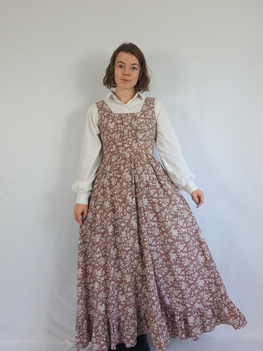 Laura Ashley Brown Pinafore Dress - S