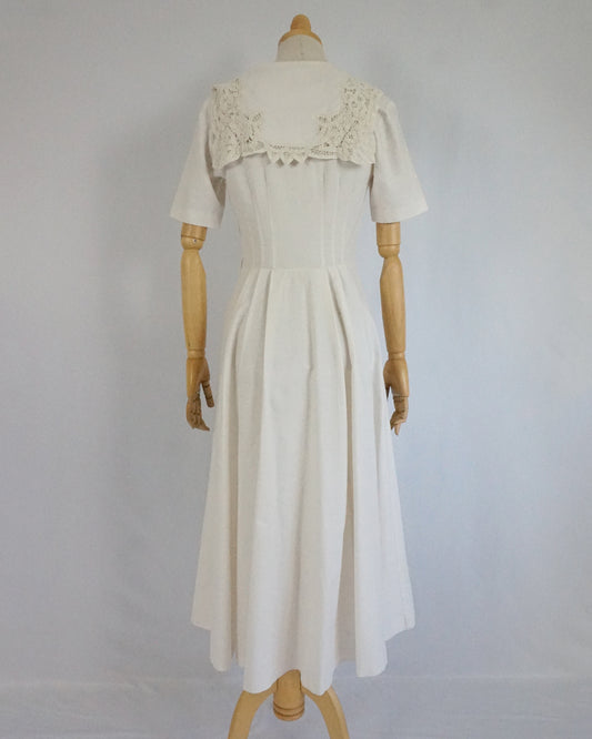 Laura Ashley Sailor Collar Linen Dress - XS