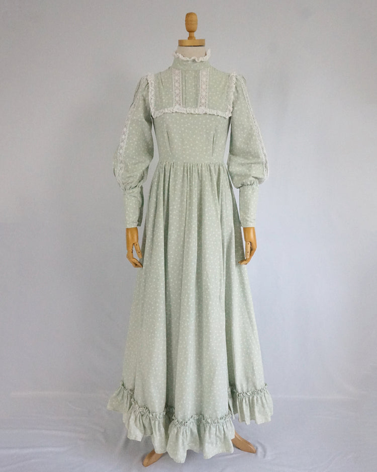 Laura Ashley Pastel Green Maxi Dress - XS