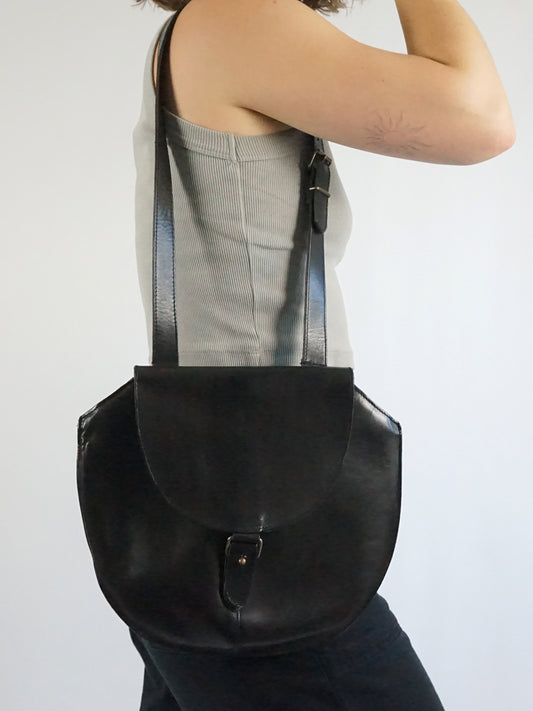 Black Leather Satchel Bag