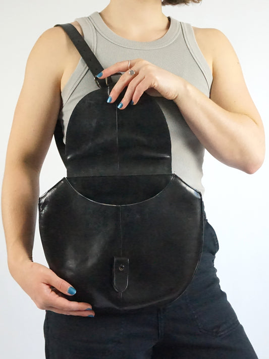 Black Leather Satchel Bag