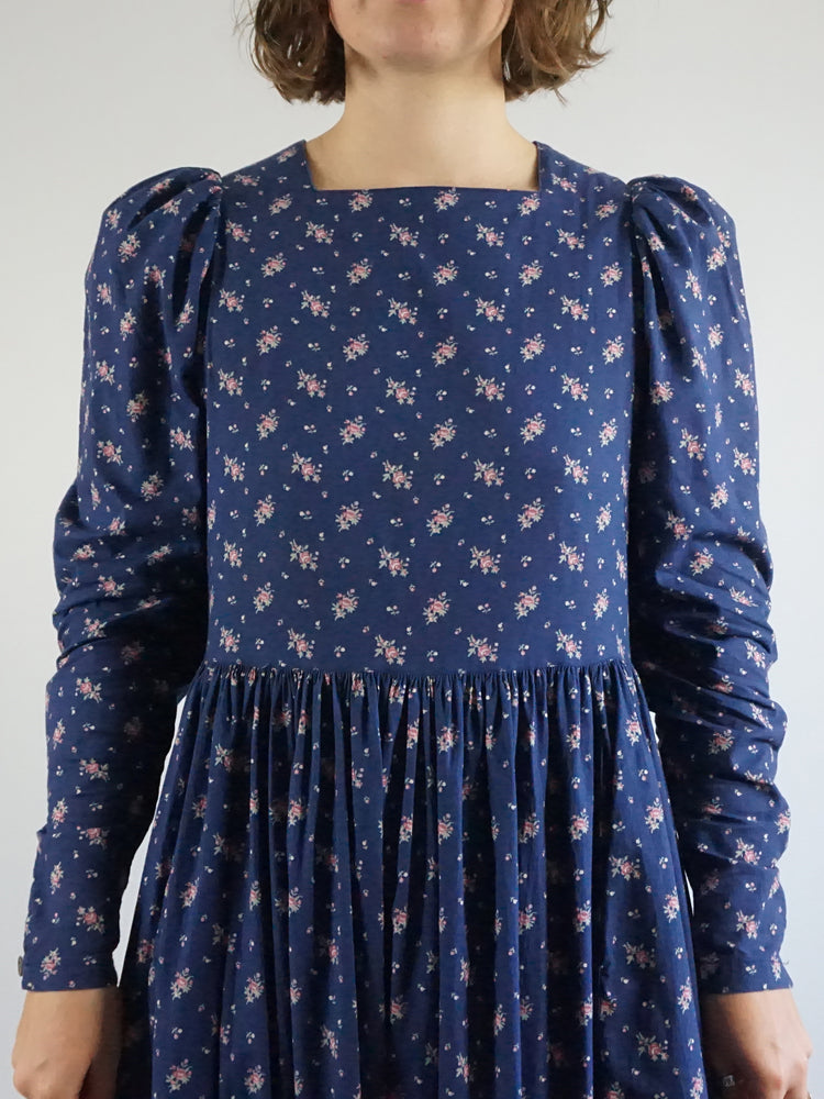 Laura Ashley Navy Blue Dress - M
