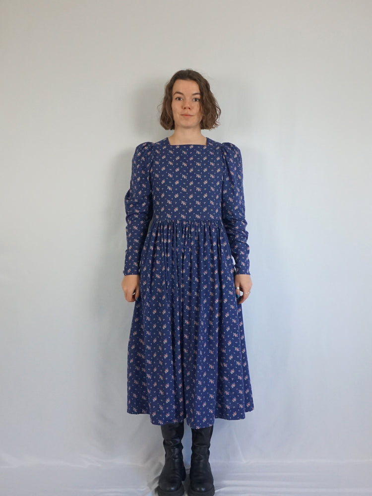 Laura Ashley Navy Blue Dress - M