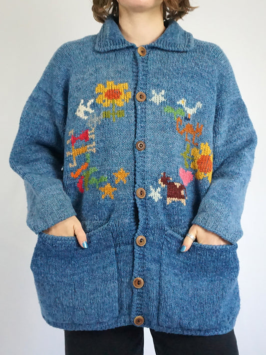 Amano Flower, Star & Animal Jumper - XL