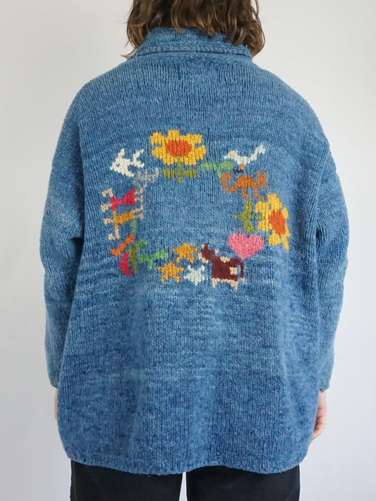 Amano Flower, Star & Animal Jumper - XL