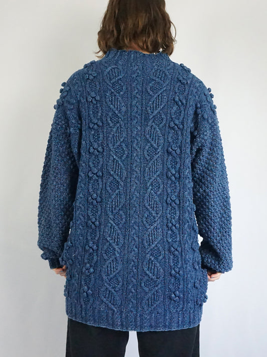 Blue Chunky Cotton Jumper - XL